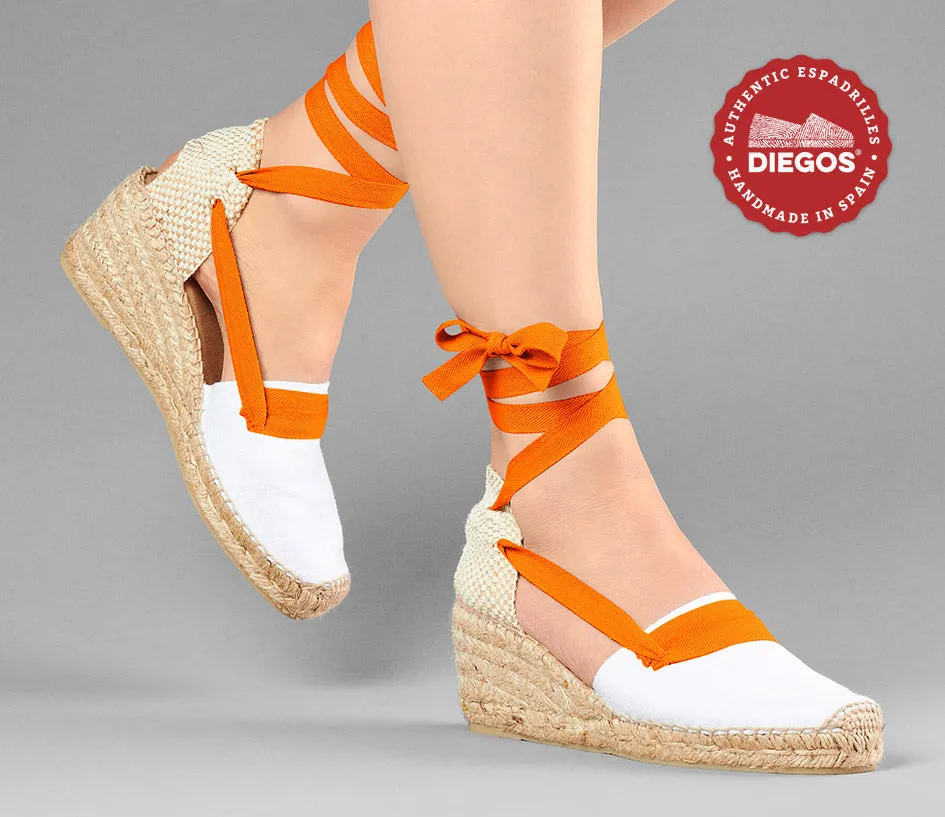White Lola high wedge Basque espadrilles