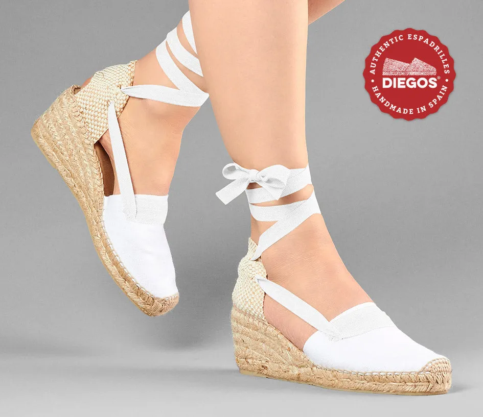 White Lola high wedge Basque espadrilles