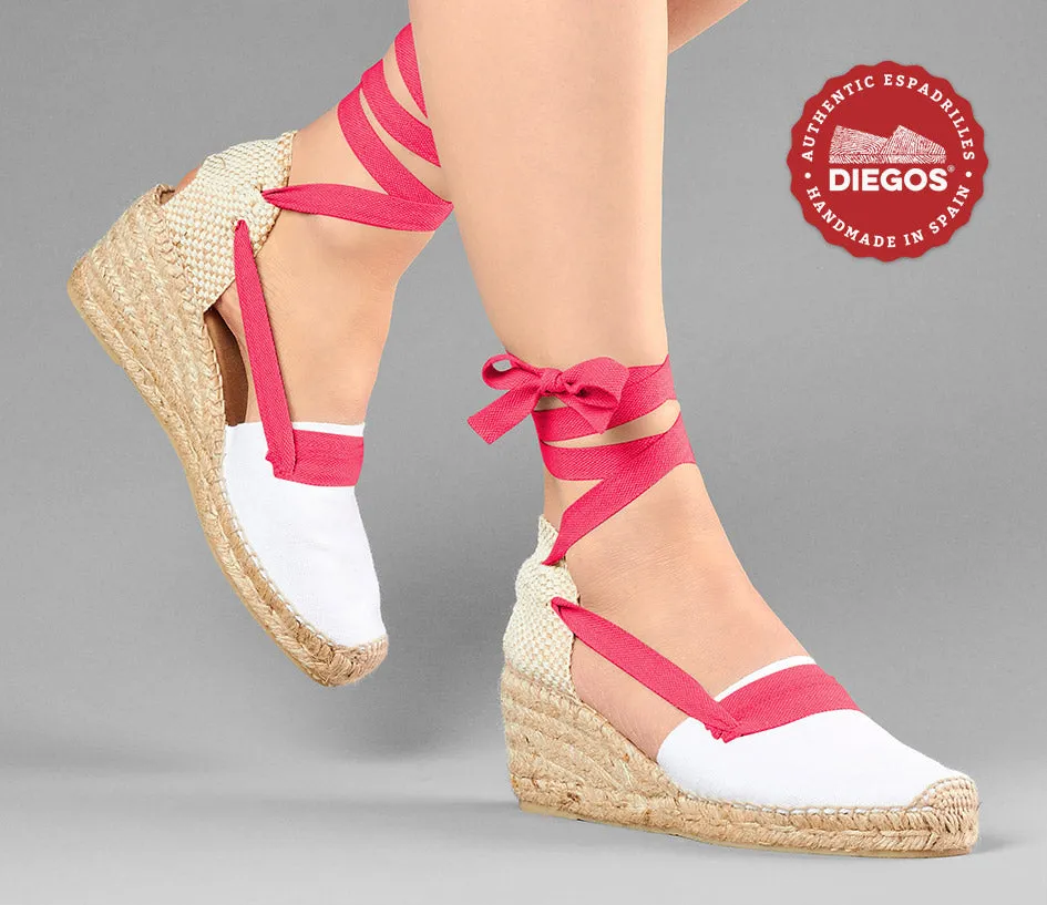 White Lola high wedge Basque espadrilles