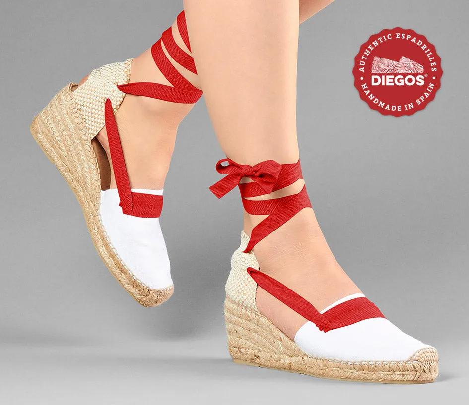 White Lola high wedge Basque espadrilles