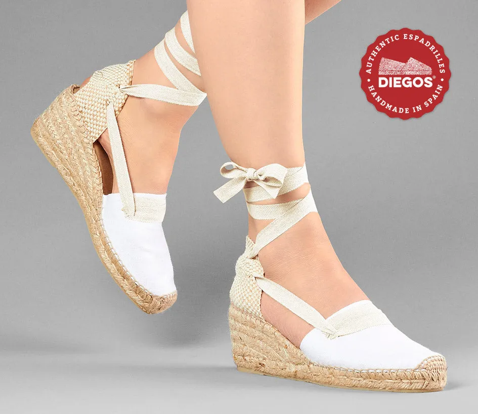 White Lola high wedge Basque espadrilles