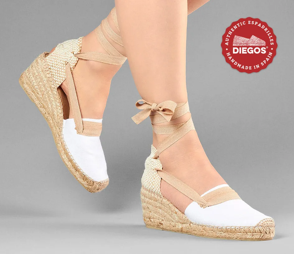 White Lola high wedge Basque espadrilles