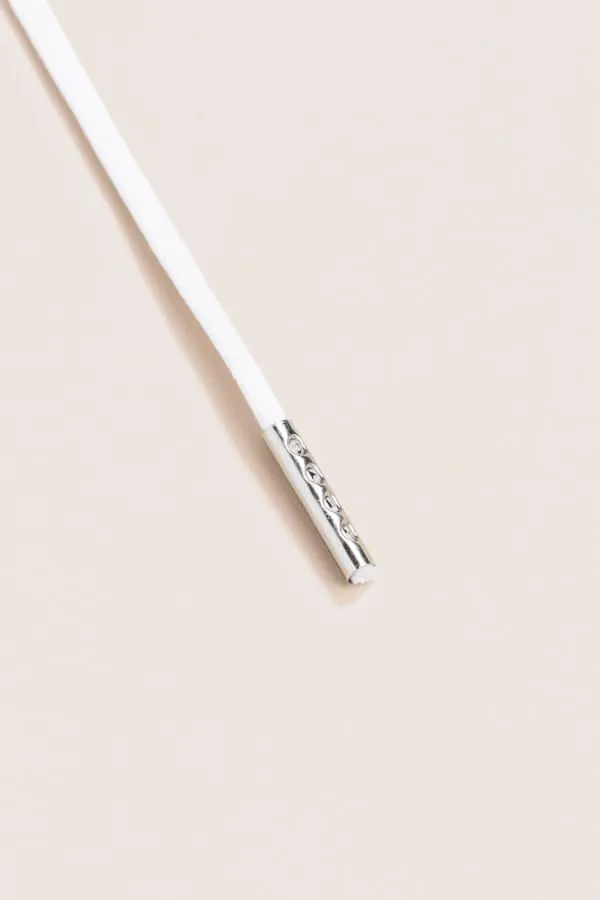 White | Round Waxed Shoelaces