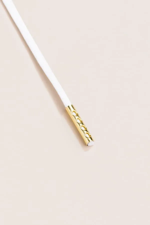 White | Round Waxed Shoelaces