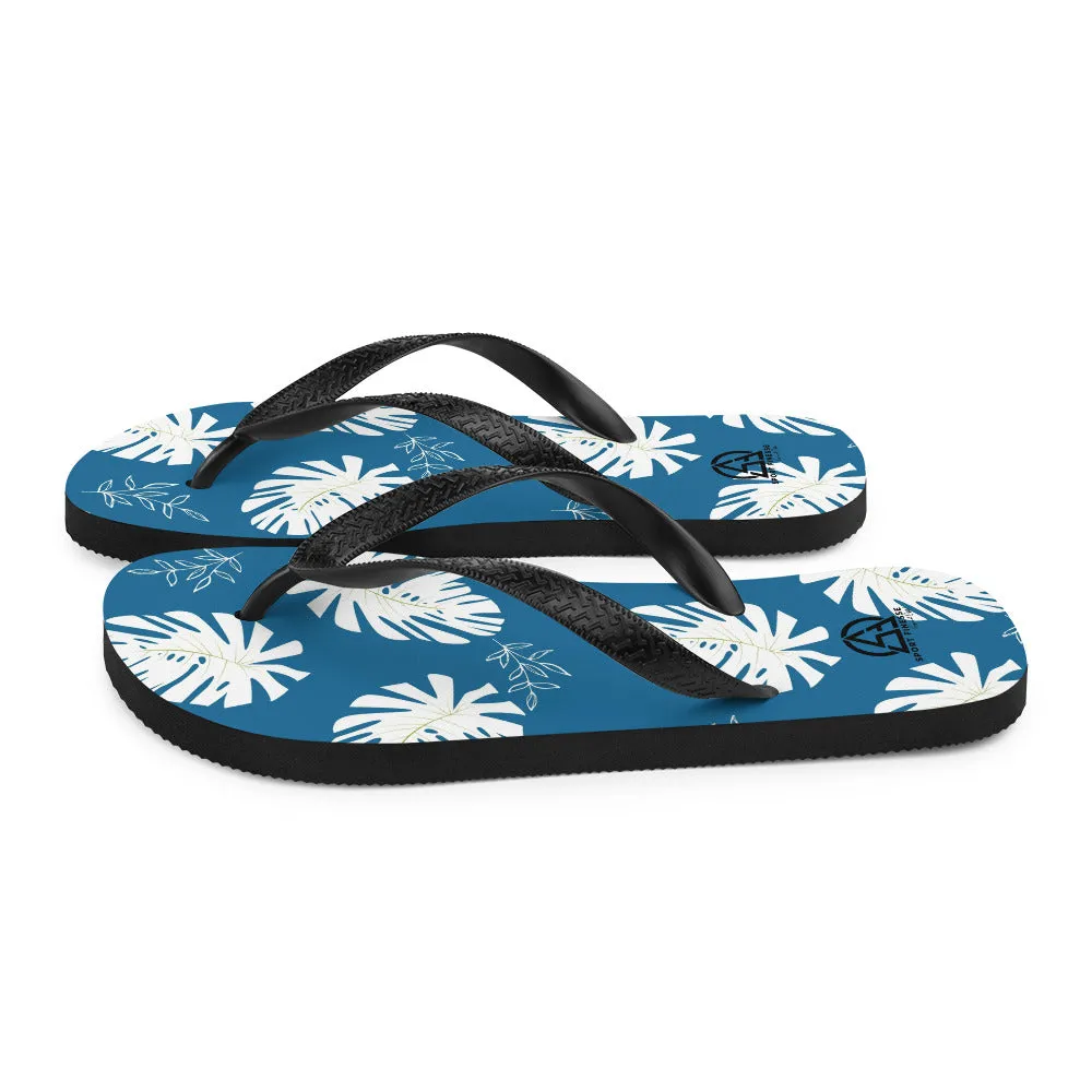 White Tropical Flower Flip-Flops