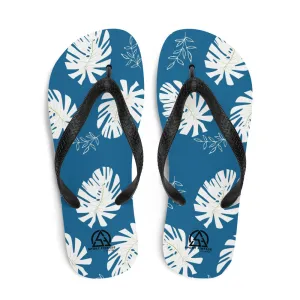 White Tropical Flower Flip-Flops