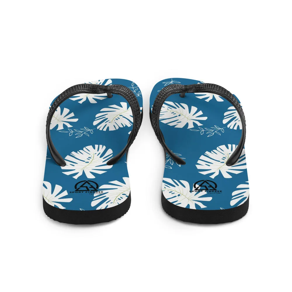 White Tropical Flower Flip-Flops