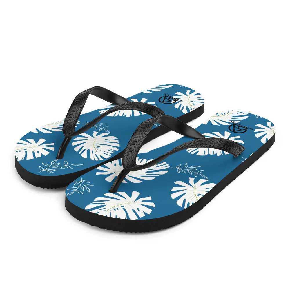 White Tropical Flower Flip-Flops