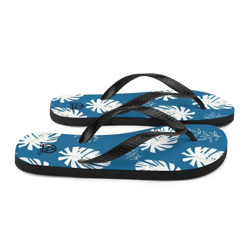 White Tropical Flower Flip-Flops