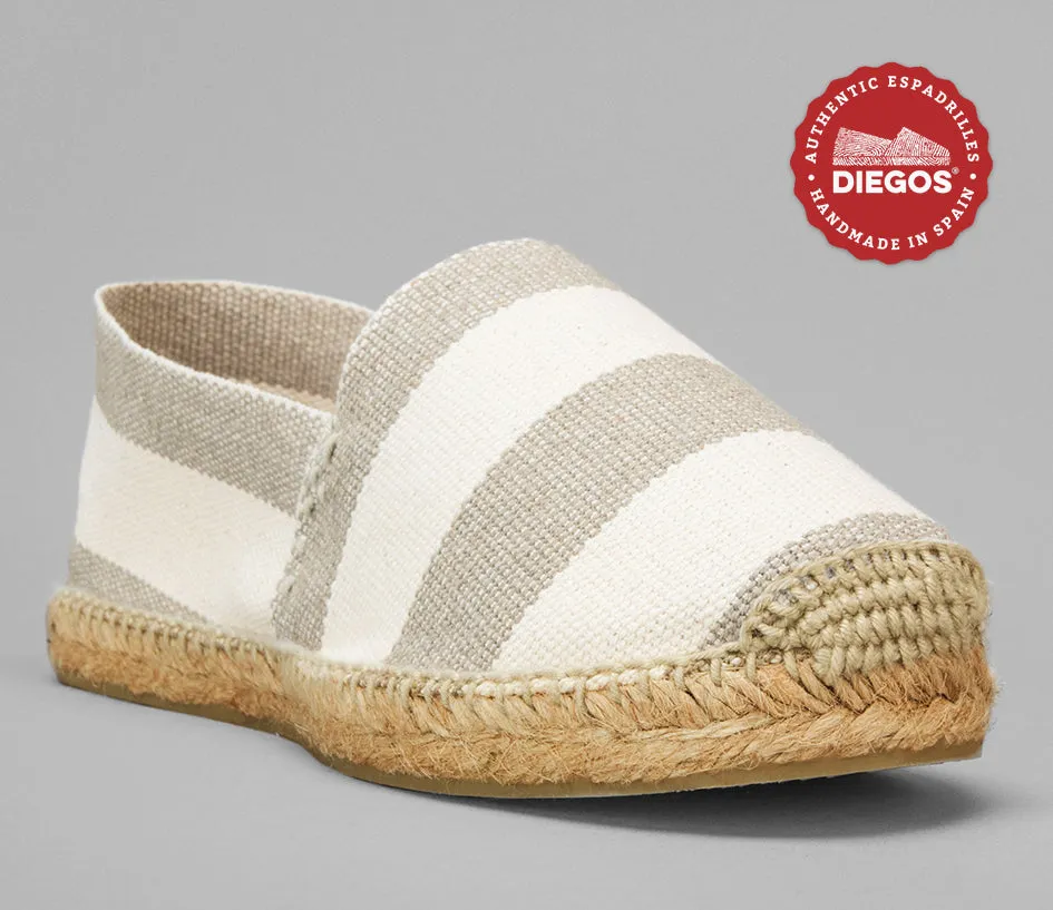 Wide grey stripes espadrilles