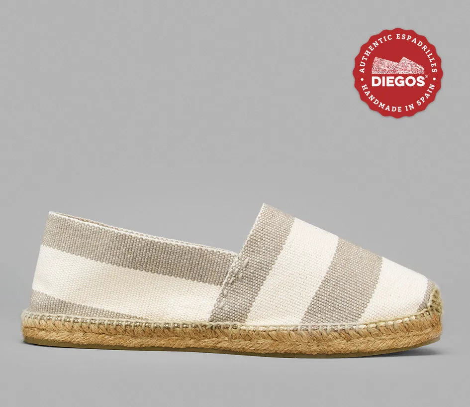 Wide grey stripes espadrilles