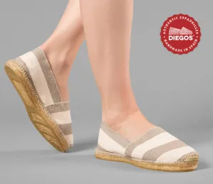 Wide grey stripes espadrilles
