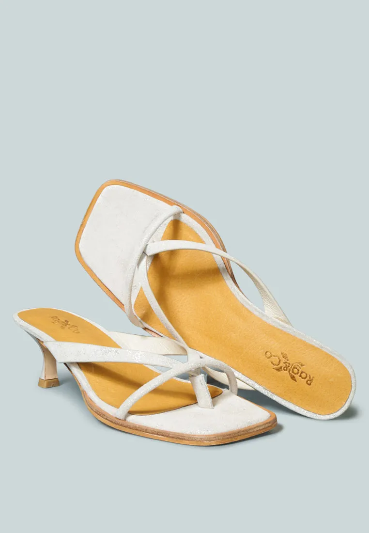 WINSLET Heeled Thong Sandal in Beige