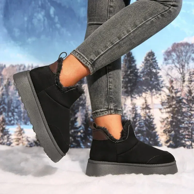 Winter Fur Women's Snow Boots Low-top Warm Fur Shoes Men's and Women's Winter Short Boots Super Mini Outer Wear Non-slip