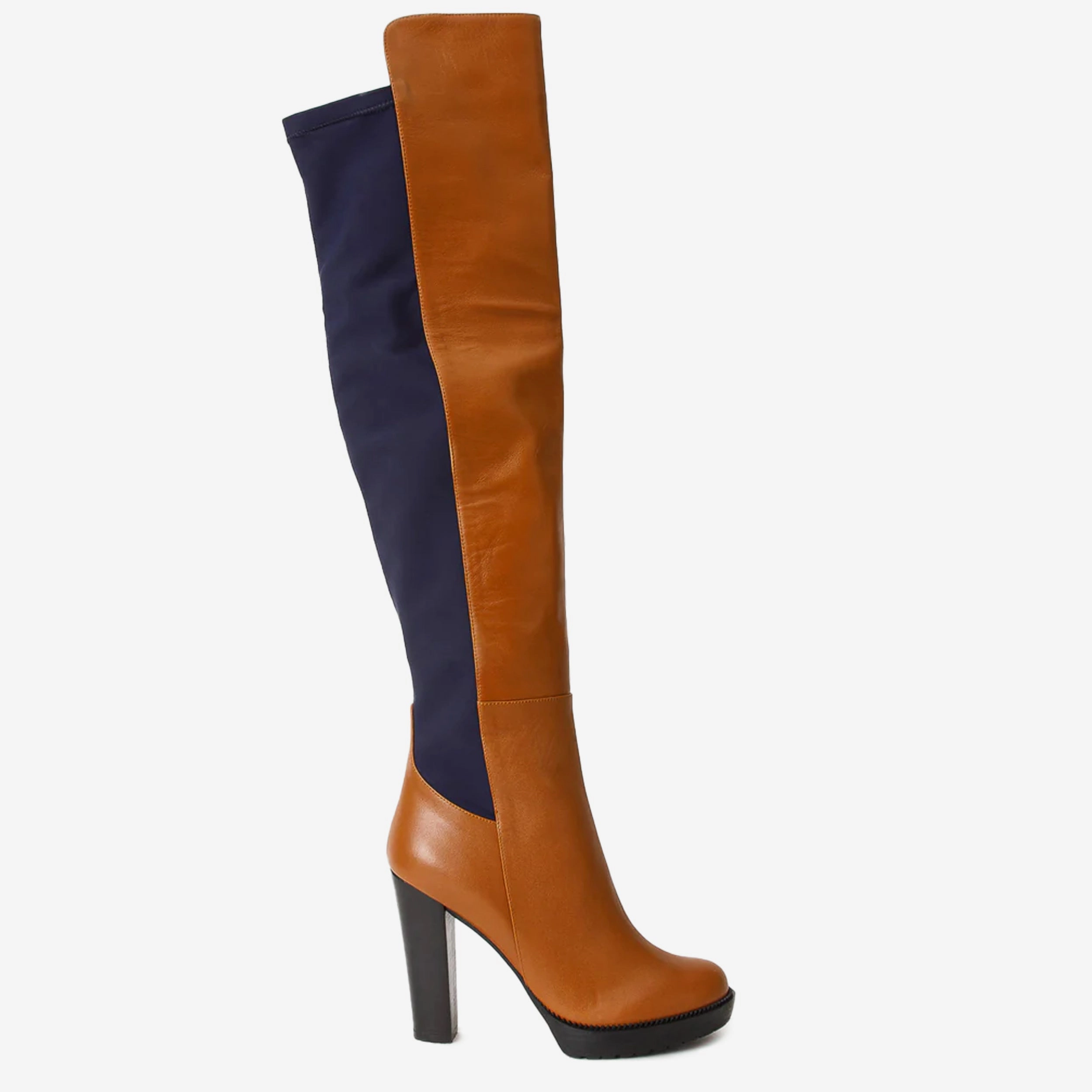 The Sao Paulo Tan Leather Knee High Platform Heel Women Boot Wide Range Trail Use