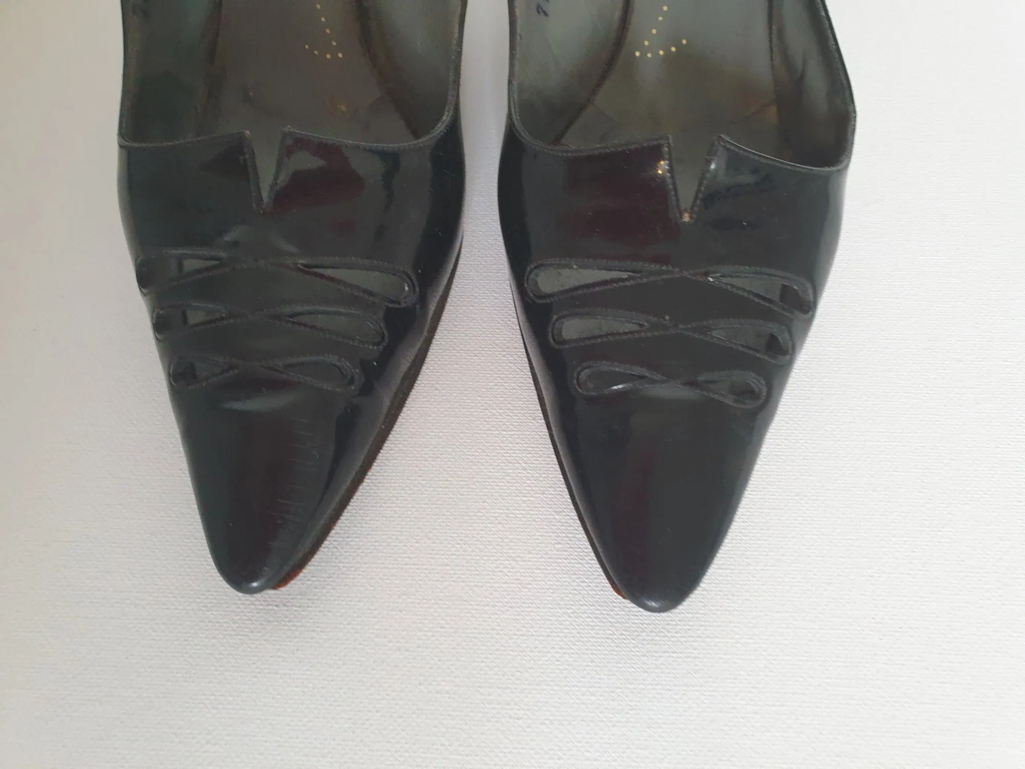 Witchy Patent Leather Stiletto Heel Shoes - Size 7.5B