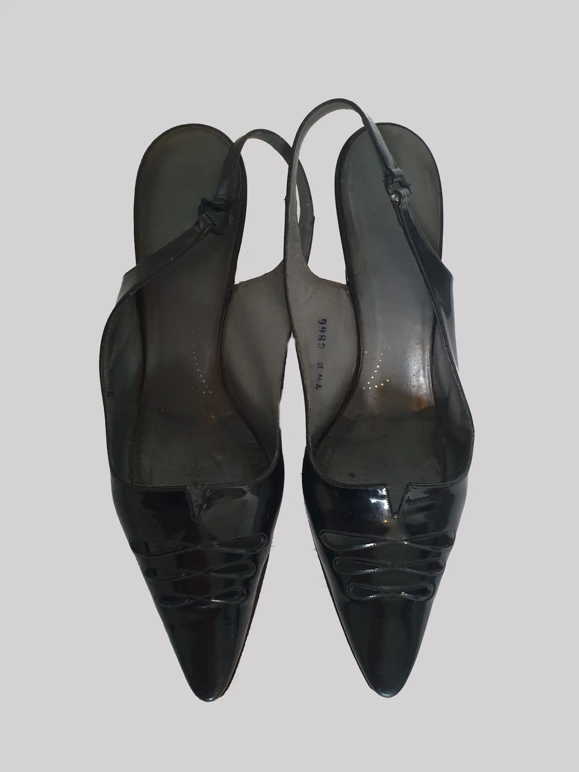 Witchy Patent Leather Stiletto Heel Shoes - Size 7.5B