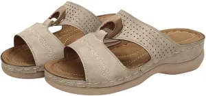 Women Cute Fashion Flower Bohemian Non-Slip Orthopedic Sandals Open Toe Platform Slides Dressy Summer Casual