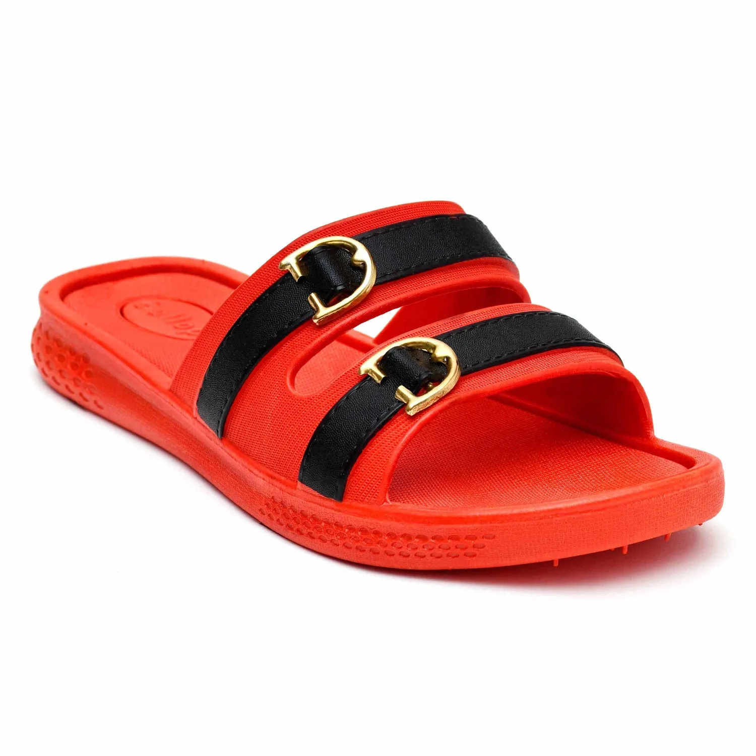 Women Double Buckled Slides