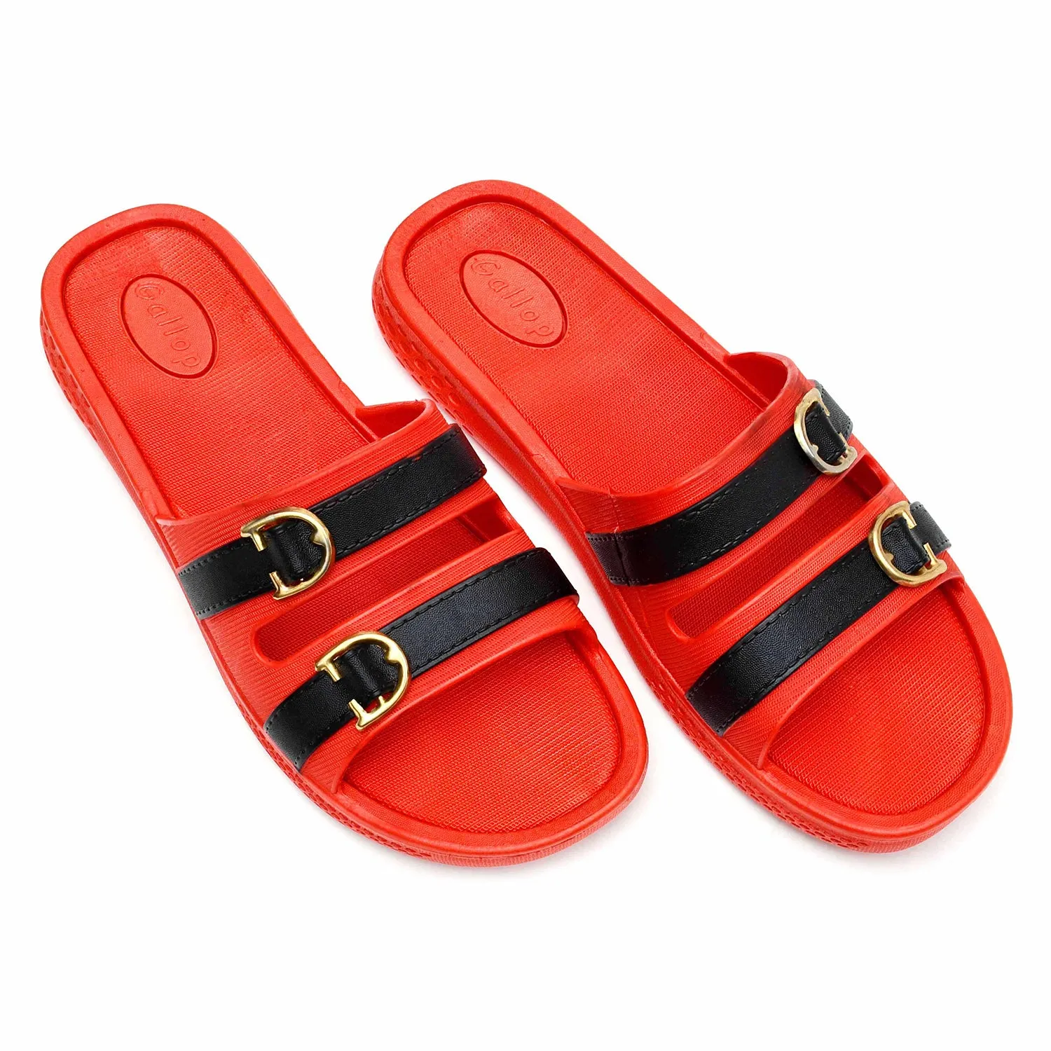 Women Double Buckled Slides