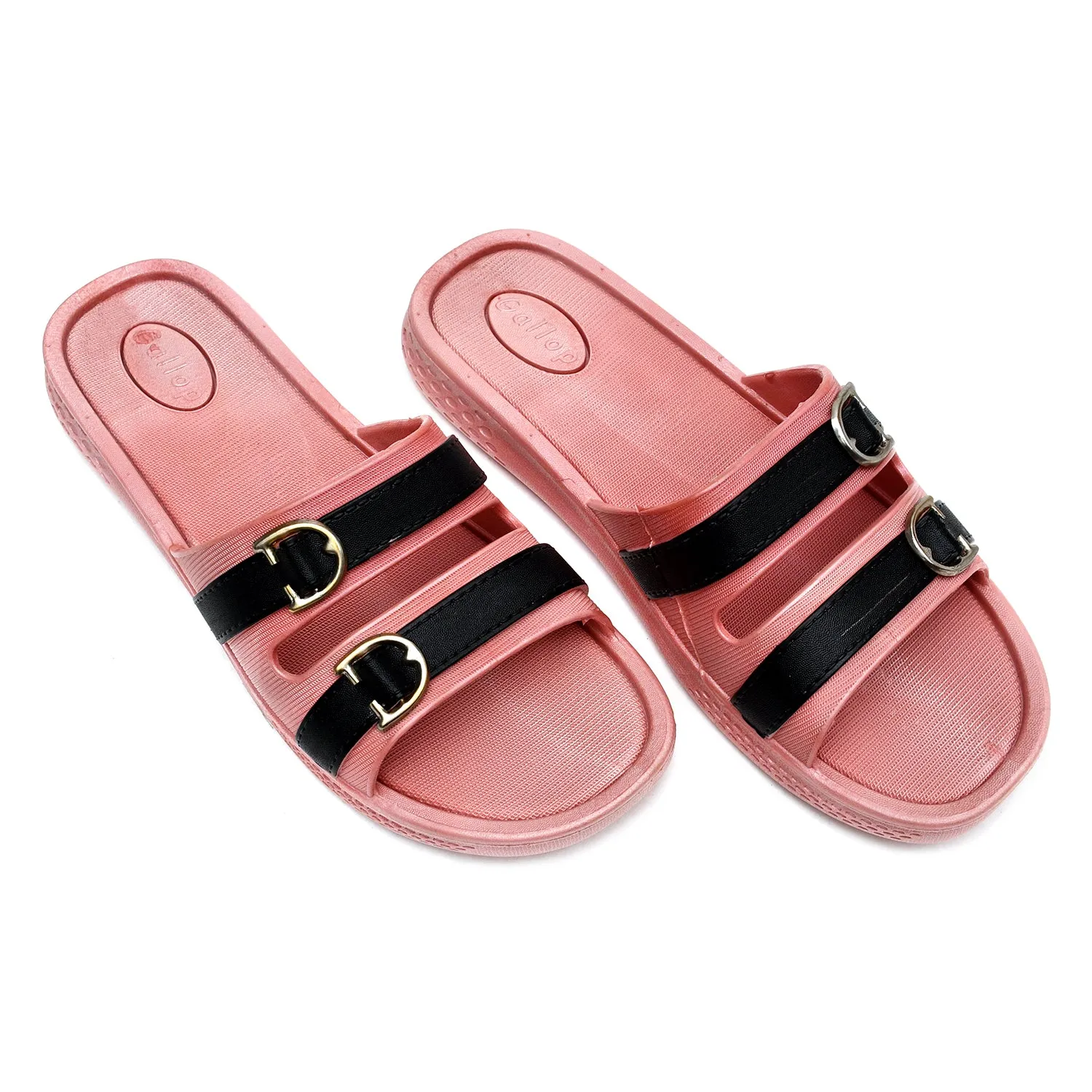 Women Double Buckled Slides