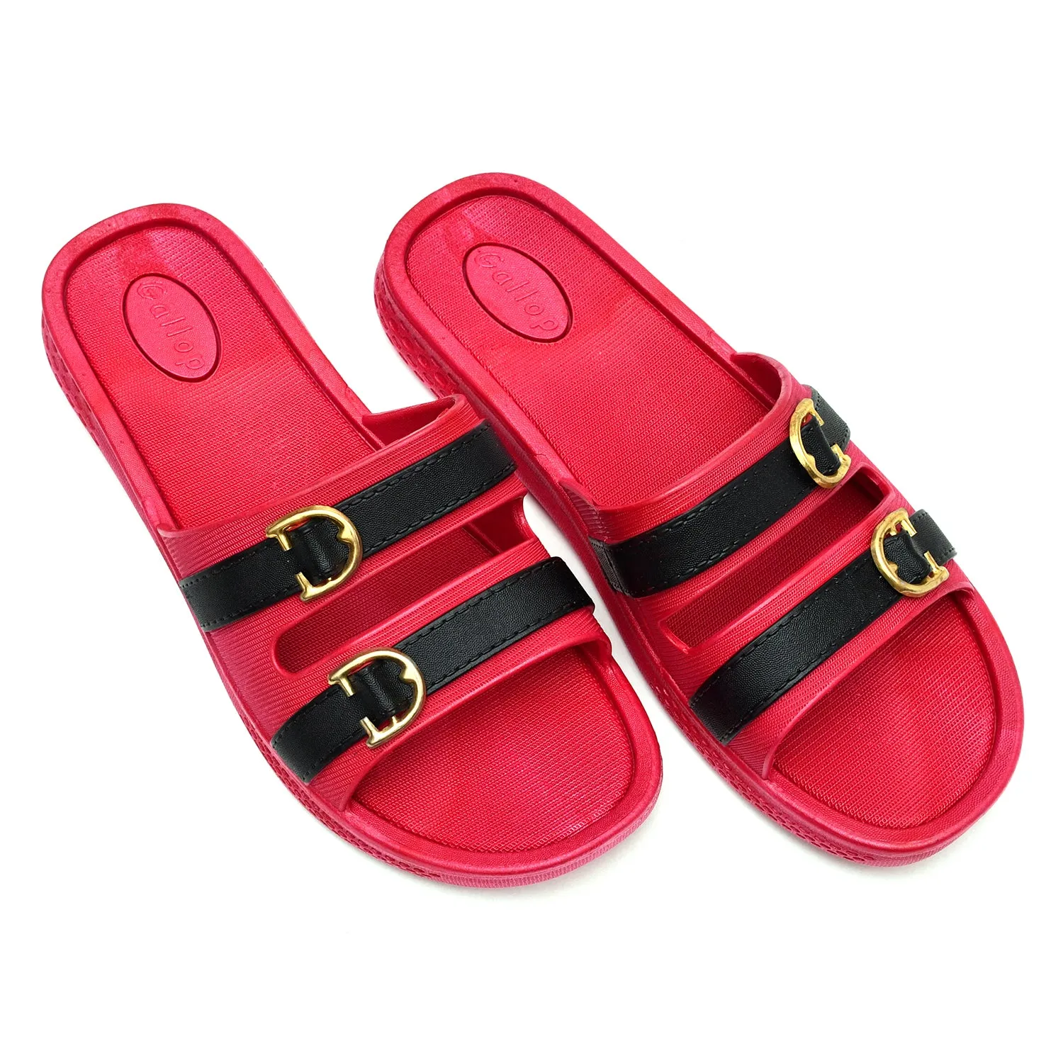 Women Double Buckled Slides