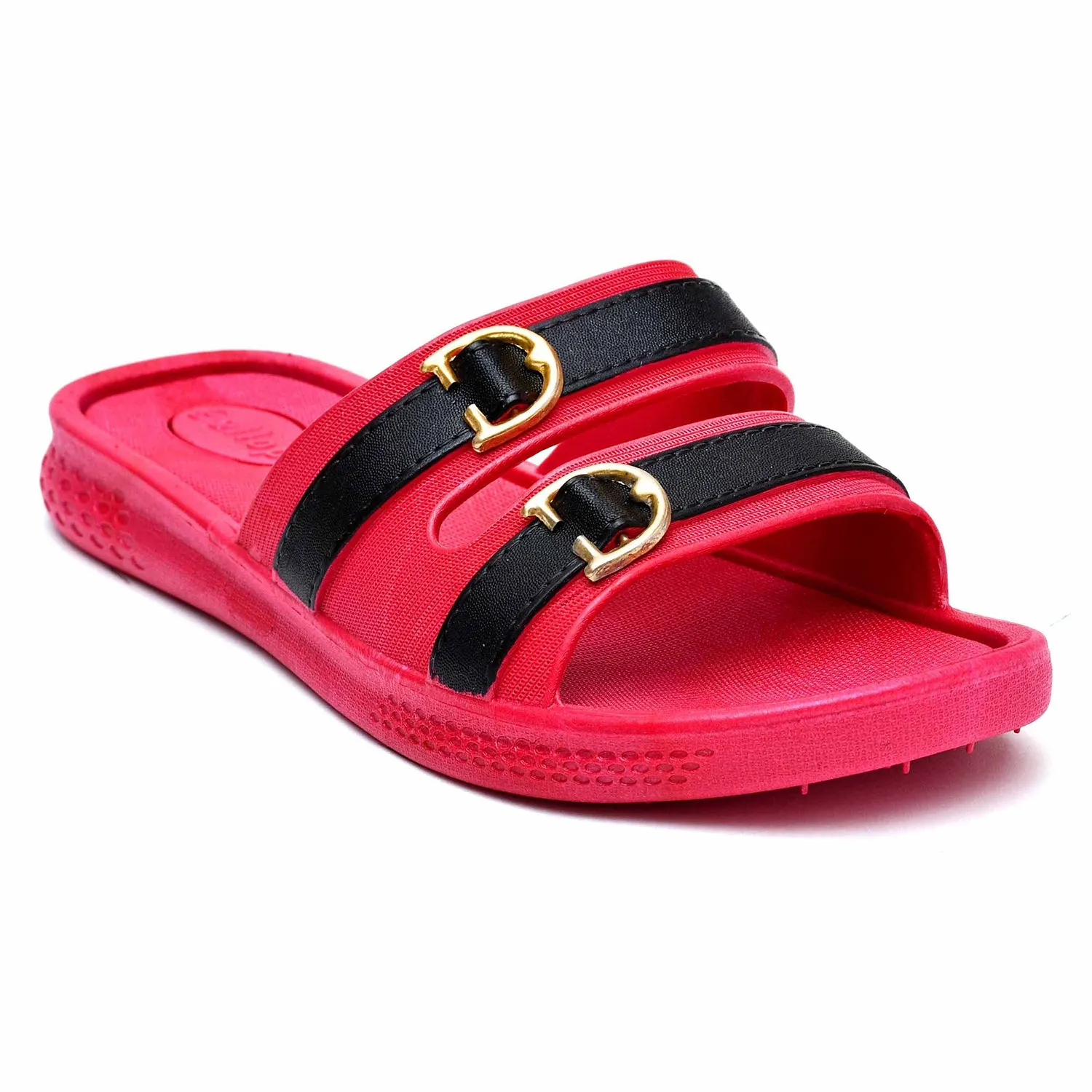 Women Double Buckled Slides