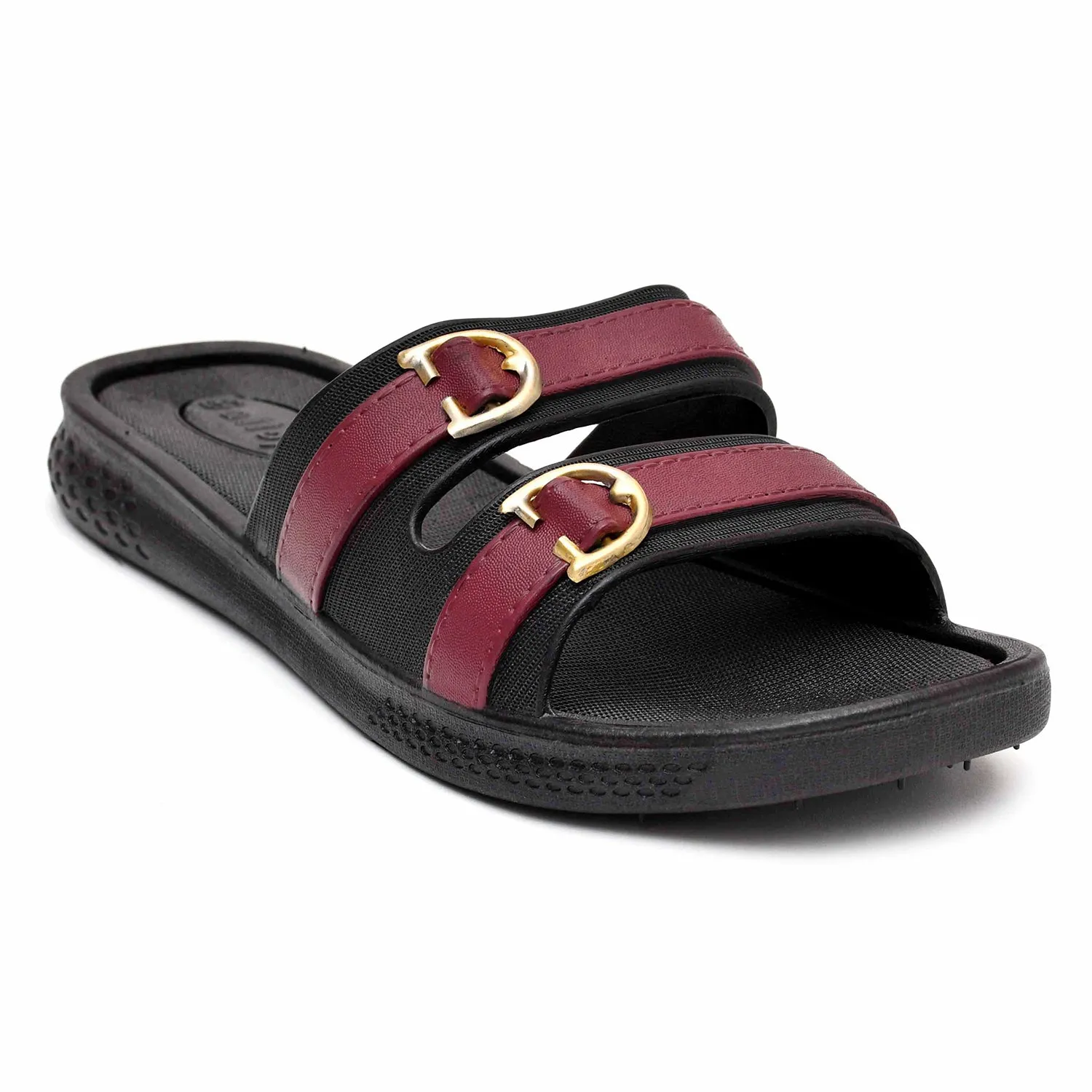 Women Double Buckled Slides