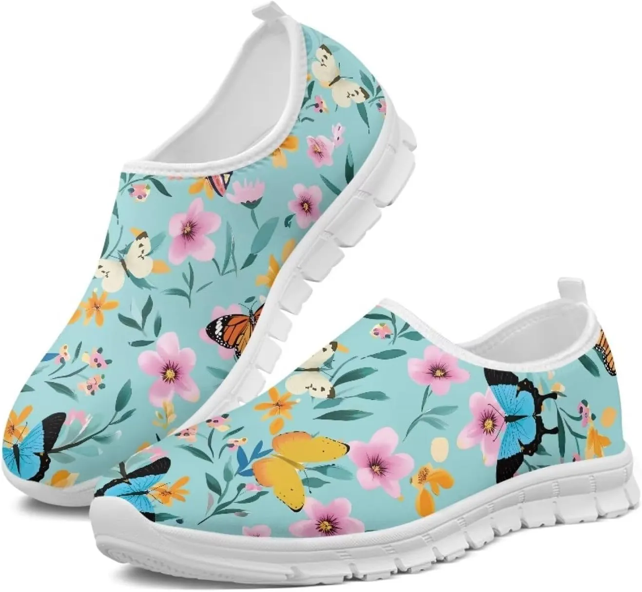 Women Fashion Slip On Sneakers Lightweight Walking Travel Outdoor Shoes for Ladies Slip On Mesh Loafers Flat Casual Shoes