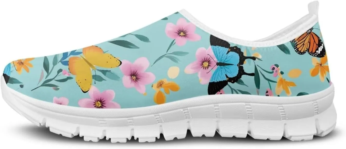 Women Fashion Slip On Sneakers Lightweight Walking Travel Outdoor Shoes for Ladies Slip On Mesh Loafers Flat Casual Shoes