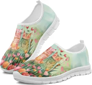 Women Fashion Slip On Sneakers Lightweight Walking Travel Outdoor Shoes for Ladies Slip On Mesh Loafers Flat Casual Shoes