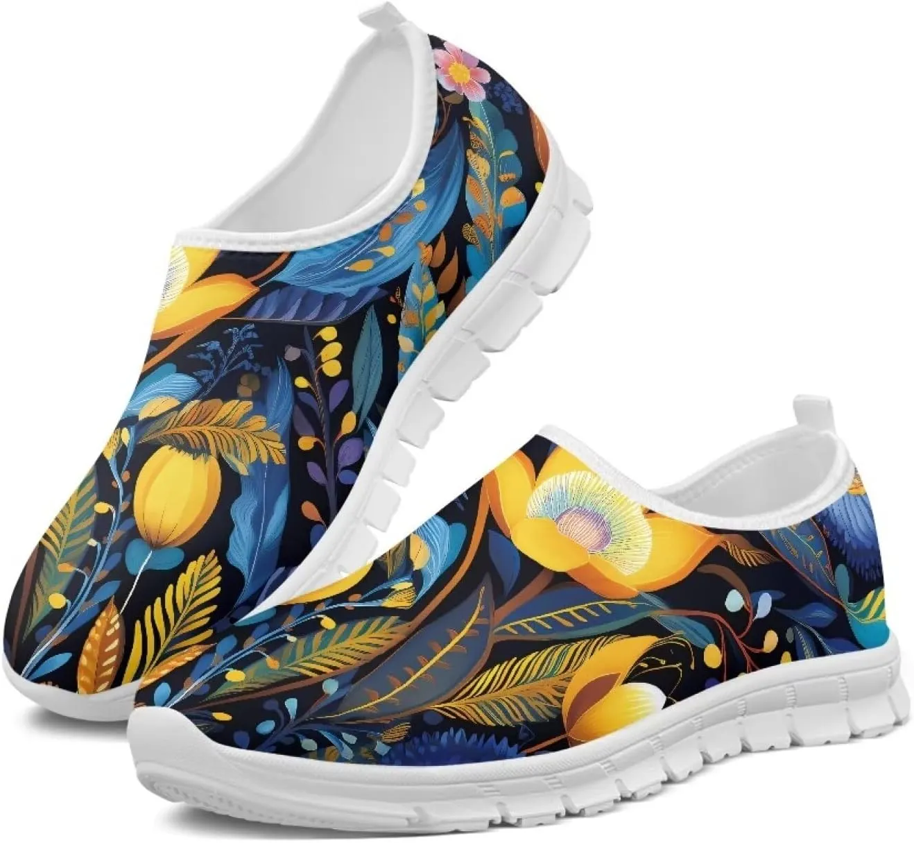 Women Fashion Slip On Sneakers Lightweight Walking Travel Outdoor Shoes for Ladies Slip On Mesh Loafers Flat Casual Shoes