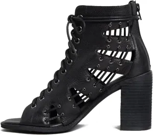 Women Gladiator Sandals Boots Open Peep Square Toe Lace Up Caged Sandal Booties Chunky Block High Heels Cutout Zipper Summer Booties for Ladies Office Party Dressy Vintage Comfort 4-11 M US