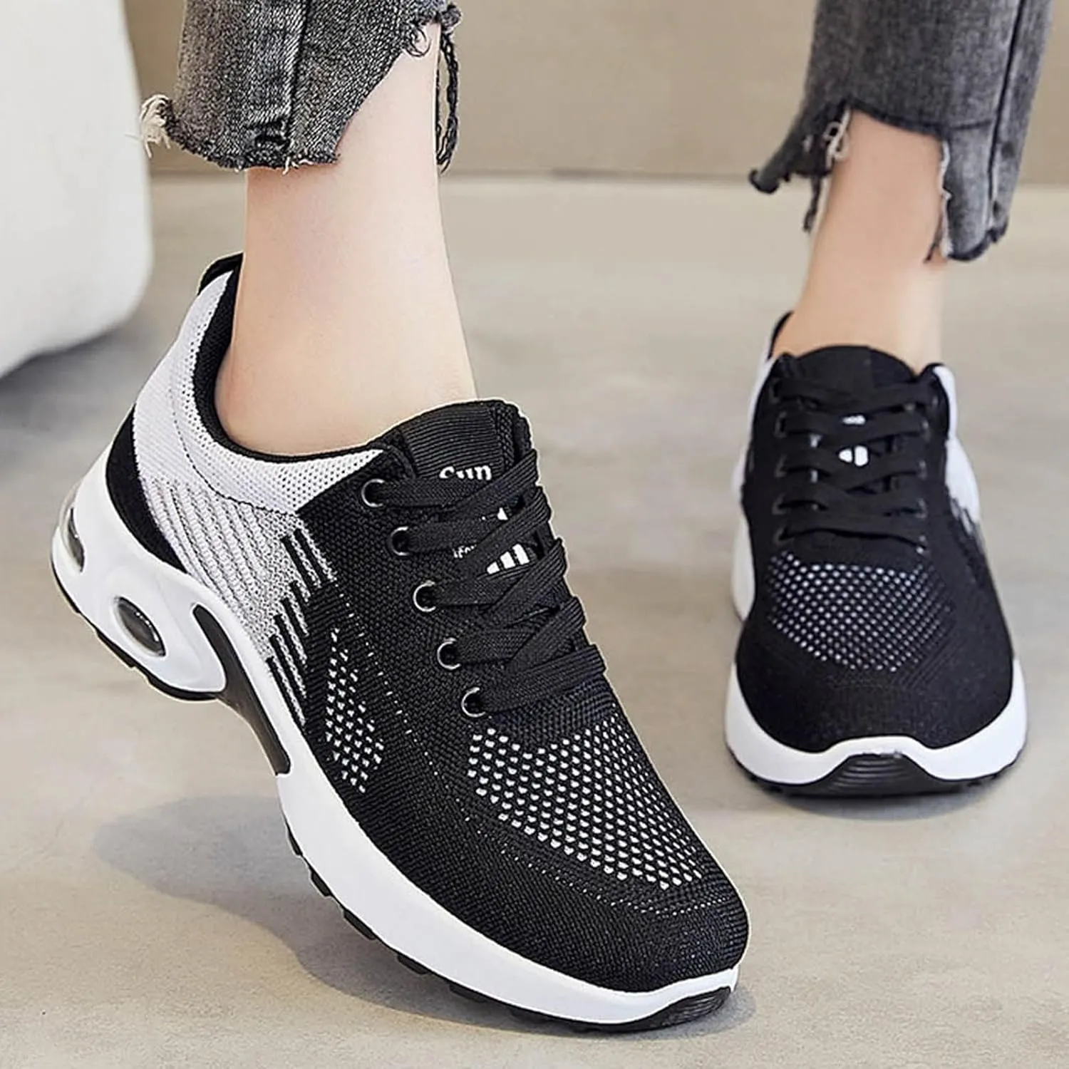 Women Orthopedic Sneakers Slip On Walking Shoes Air Running Shoes Non Slip Walking Sneakers Mesh Air Cushion Sneakers