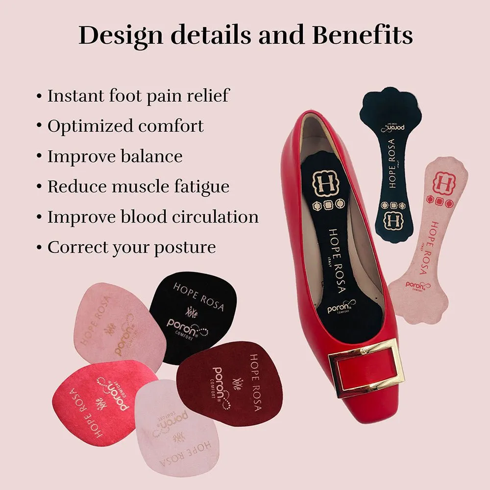 Women's All-Day Comfort Insoles Bundle -1: One Pair Full Length and One Pair of 3/4th Insole with 4 Flower-Shaped Cushion Insoles (FREE 4pcs Flower Spots and 1 Pair 3/4th Sole Spot Insole)
