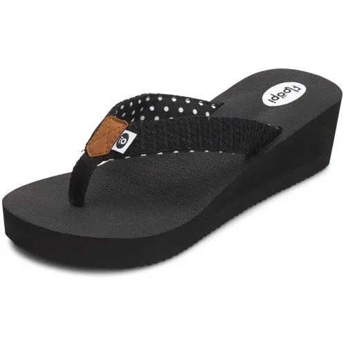 Womens Anna Wedge Yoga Mat Thong Flip Flop