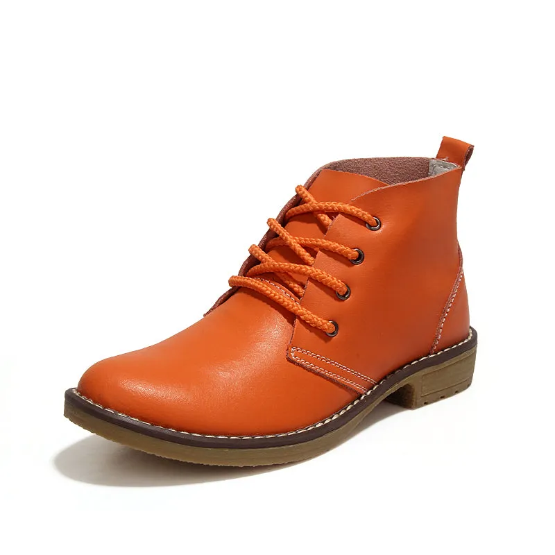 Women's Autumn Genuine Leather Motorcycle Boots