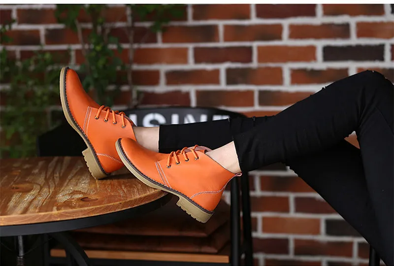 Women's Autumn Genuine Leather Motorcycle Boots