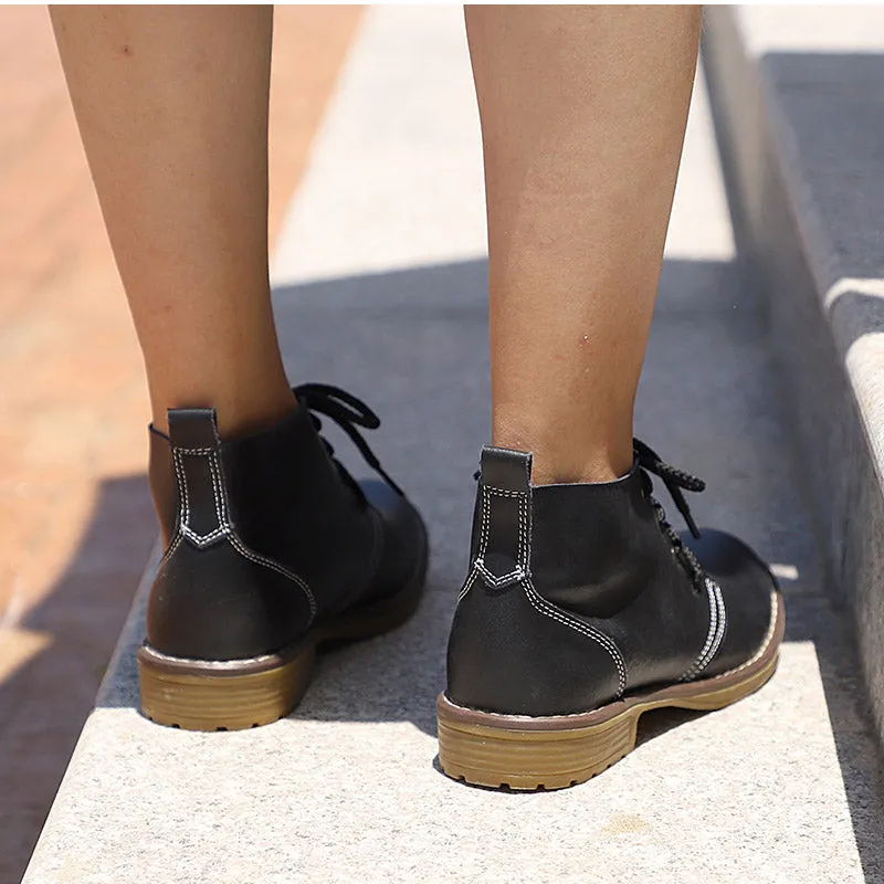 Women's Autumn Genuine Leather Motorcycle Boots
