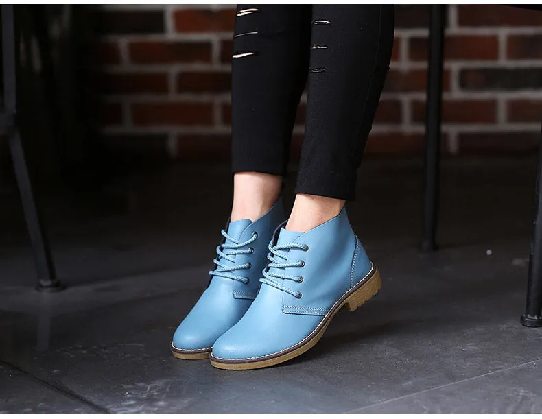 Women's Autumn Genuine Leather Motorcycle Boots