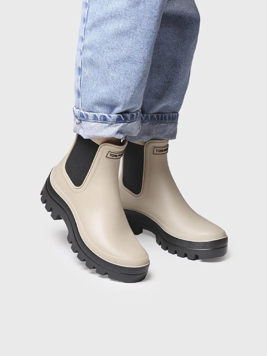 Women's Chelsea-style Waterproof Ankle boot in Beige - CARTER
