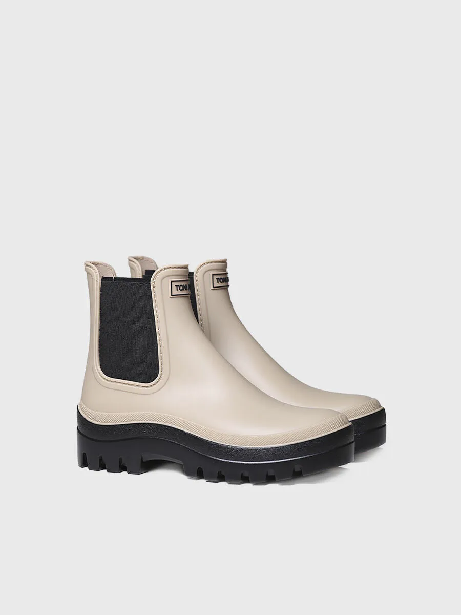 Women's Chelsea-style Waterproof Ankle boot in Beige - CARTER