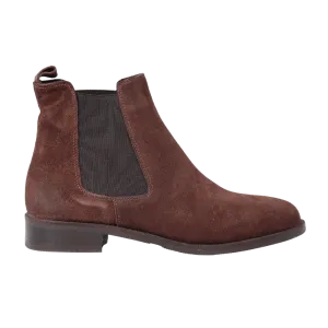 Women's Classic Chelsea Boot in Calf Leather Suede Ebano Dark Brown- GC2030