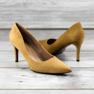 Women's Florence Pointed Toe Leather Heels Wide Plus Size 4777