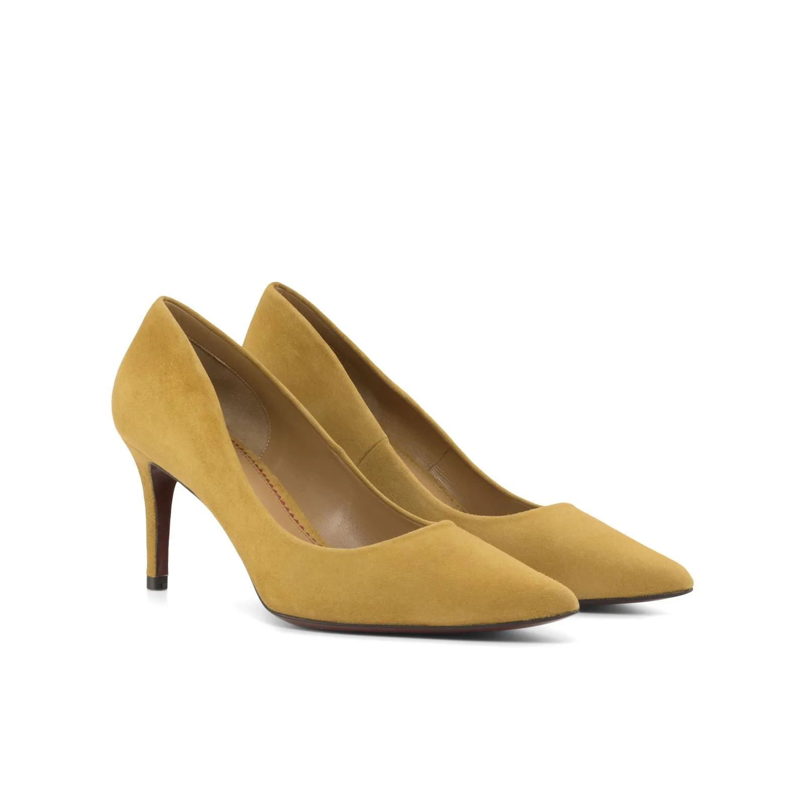 Women's Florence Pointed Toe Leather Heels Wide Plus Size 4777