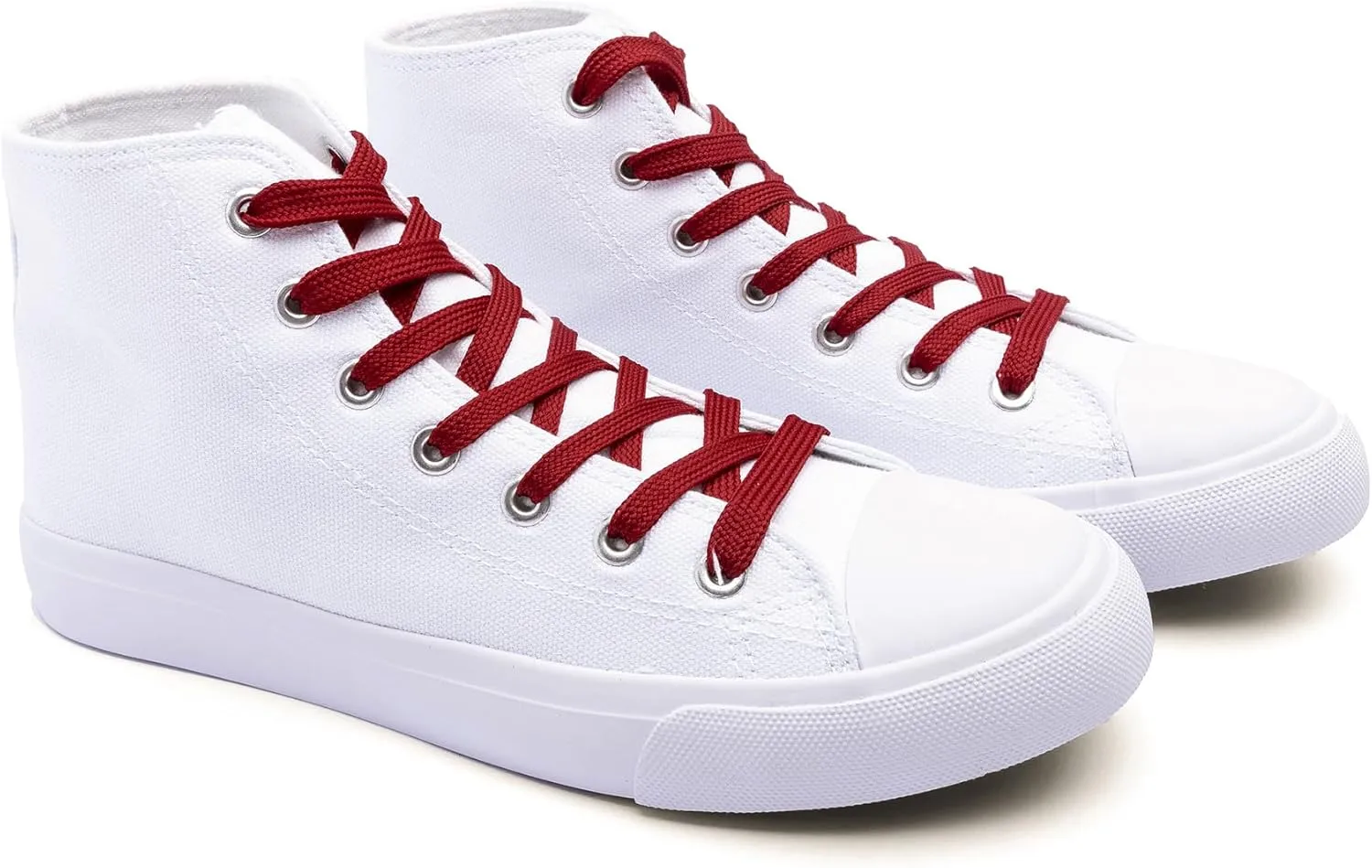 Women's High-Top Canvas Sneakers  Classic Lace-Up Casual Shoes with Extra Shoelaces  Comfortable, Stylish, and Durable