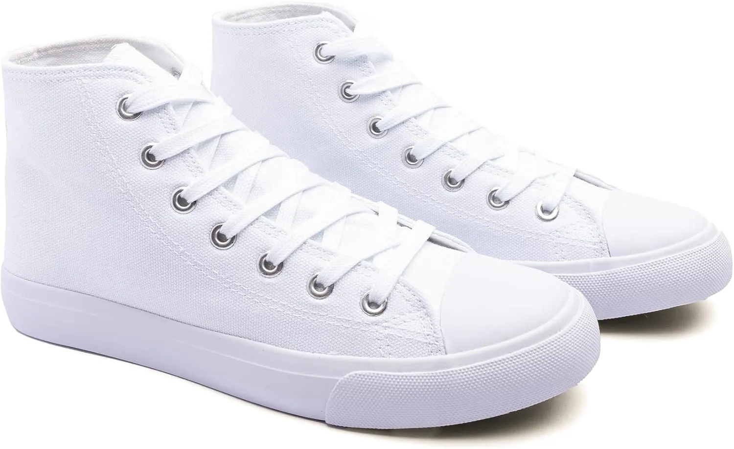 Women's High-Top Canvas Sneakers  Classic Lace-Up Casual Shoes with Extra Shoelaces  Comfortable, Stylish, and Durable