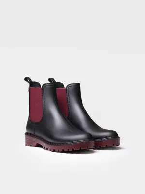 Women's rain Ankle boot in Burgundy - CAVOUR