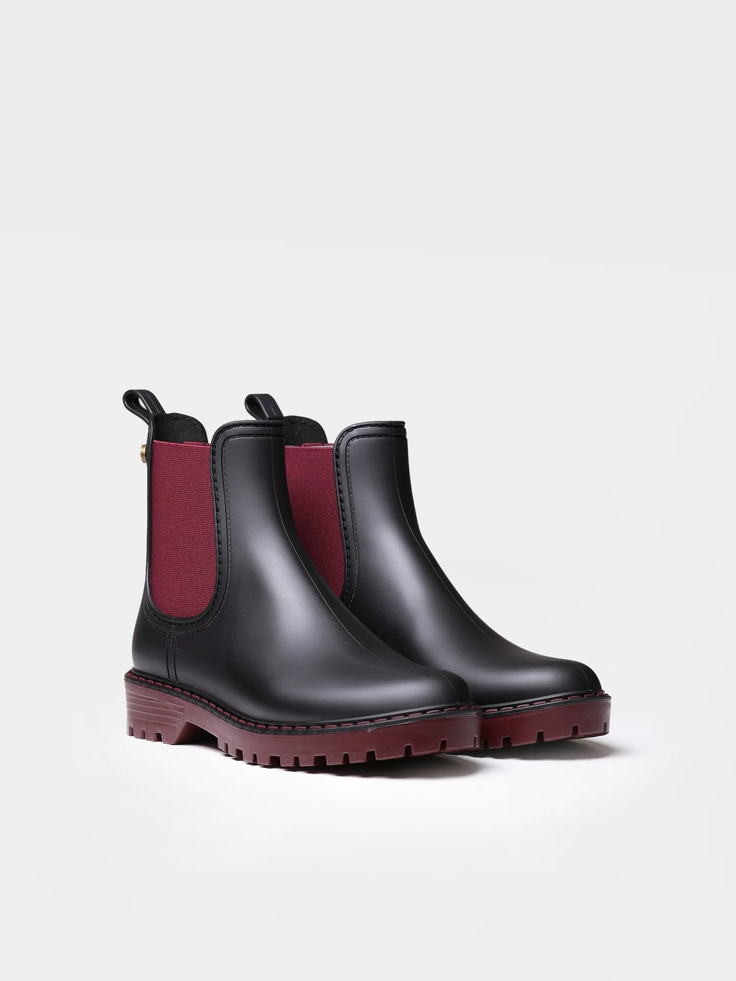 Women's rain Ankle boot in Burgundy - CAVOUR