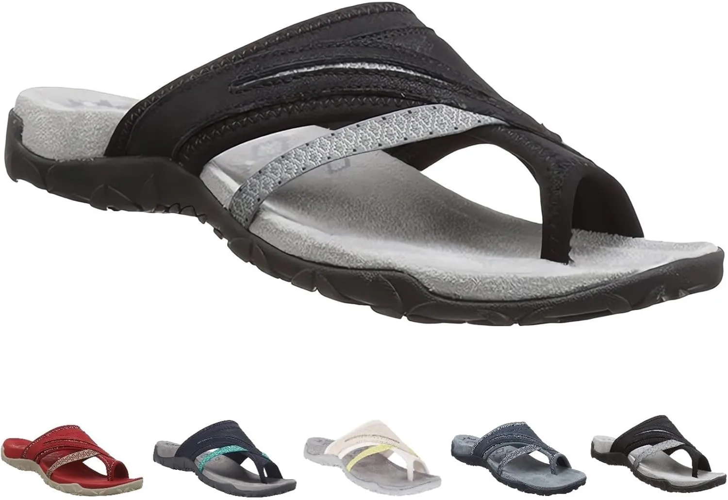 Womens Sandals Arch Support with Toe Ring Loop Flip Flops Orthopedic Comfort for Fasciitis Casual Outdoor Walking Sandals Slip on Shoes